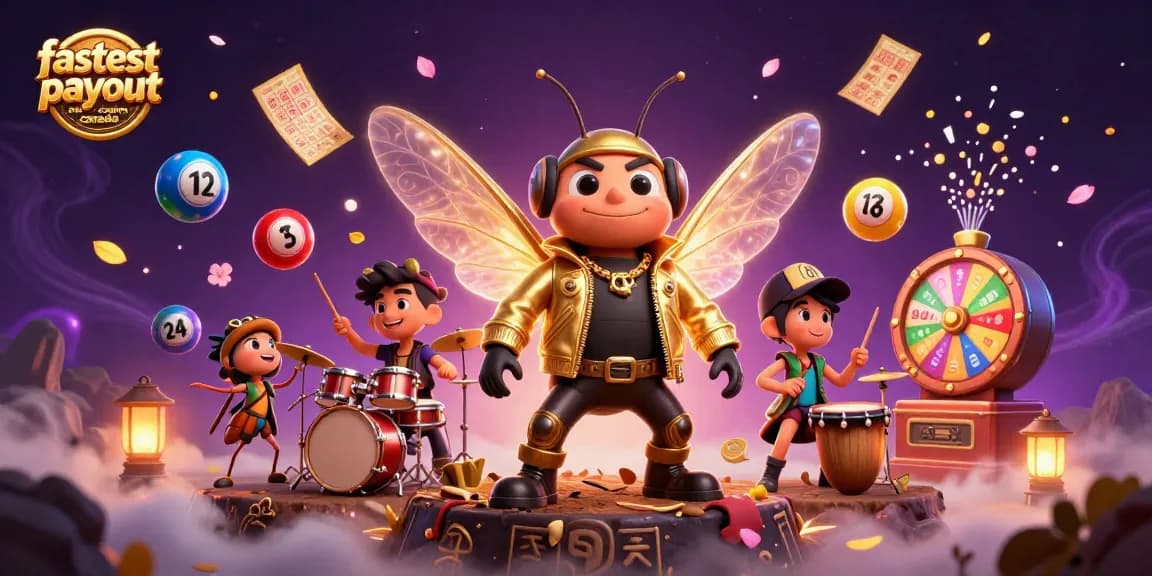 Experience the fastest payout online casino canada with lively 3D characters celebrating winnings amidst vibrant casino elements.
